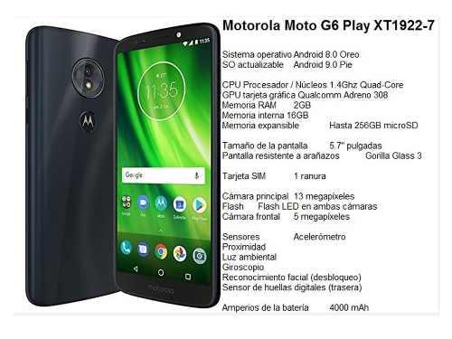 Celular Motorola Moto G6 Play, Sensor De Huella, 16 Gb