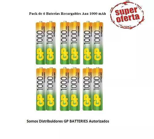 Pilas Baterias Gp Recargables Pack X6 Aaa 1000mah P694