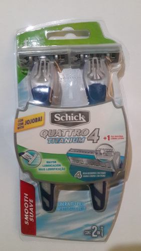 Afeitadora Shick Quattro Titanium Pack De 2 Unidades