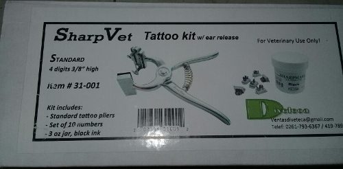 Kit Tatuador Para Ganado Sharp Vet
