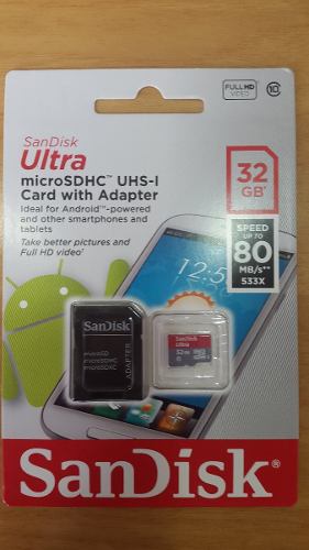 Memoria Micro 32gb Sdhc Sandisk Uhs-i Original
