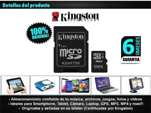 Memoria Micro Sd 32gb Kingston Con Adaptador 100% Originales