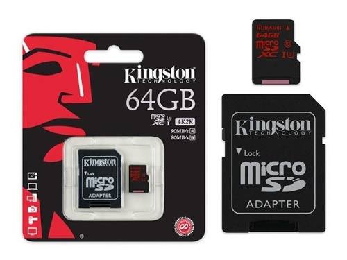 Memoria Micro Sd 64gb Kingston Con Adaptador