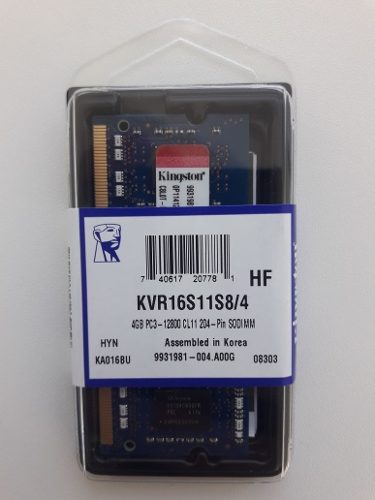 Memoria Ram Kingston Kvr16s11s8/4 4gb, Nueva