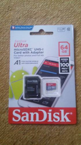 Memoria Sandisk 64 Gb Original Clase 10 Speed 100 Mb/s