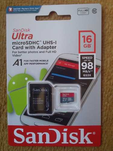 Memoria Sandisk De 16gb Clase 10 Speed 98mb/s