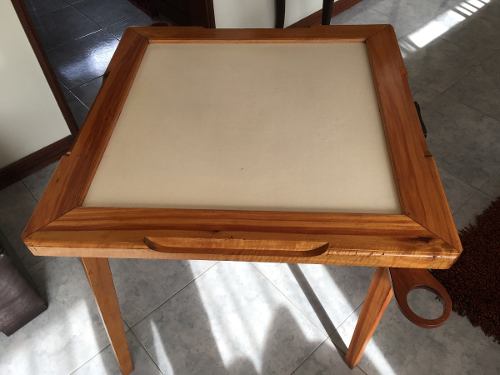 Mesa De Domino O Cartas Plegable De Madera Con Porta Vasos