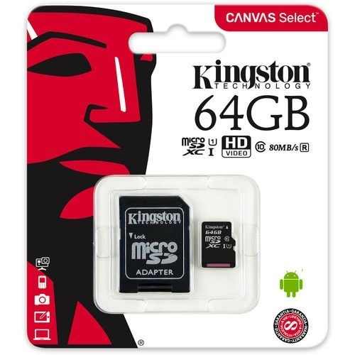 Micro Sd 64 Gb Kingston Canvas Select Class 10 Original