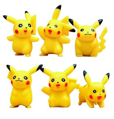 Set Pikachu De 6 Unidades 4 Cm Coleccion Pokemon