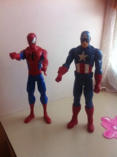 Spiderman Y Capitan America Marvel 30 Cm Original Hasbro