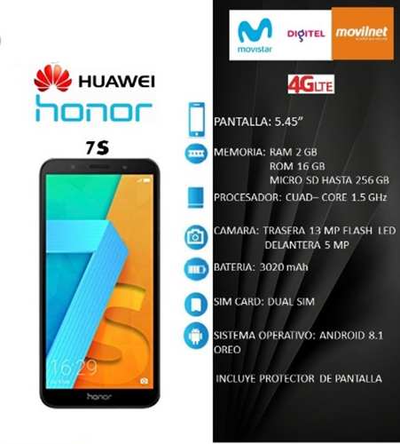 Oferta Teléfono Celular Huawei Honor 7s 2gb Ram