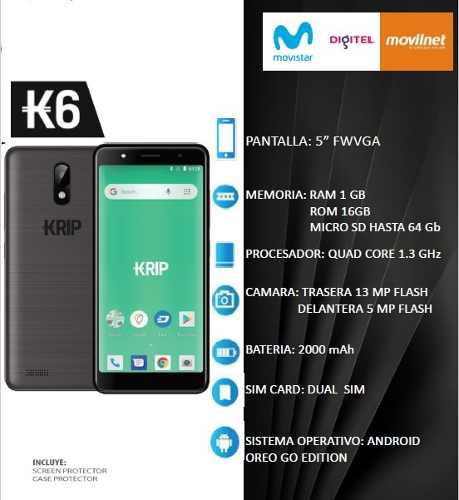 Oferta Teléfono Celular Krip K6 Dual Sim
