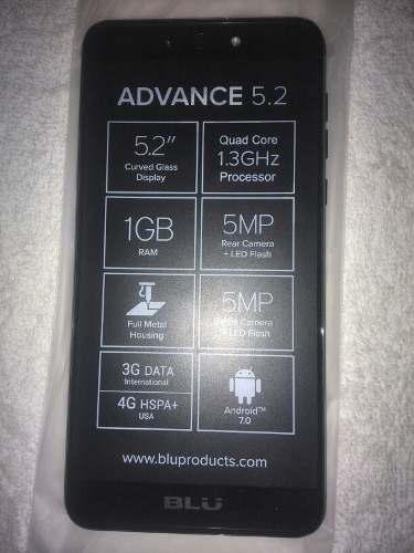 Telefono Nuevo Blu Advance Android 8.01 De 5.2 Pulgadas