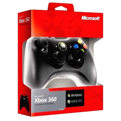 Control Alambrico Microsoft Xbox 360 Negro Blanco Pc Usb