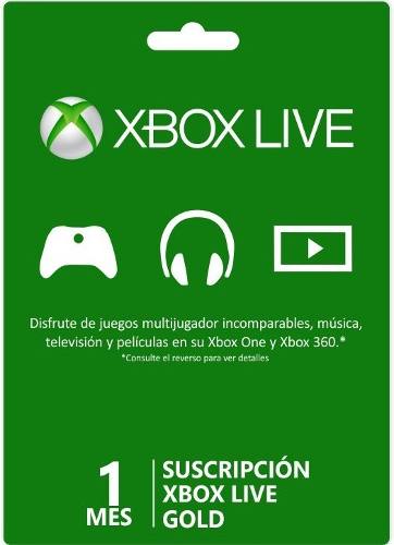Membresia Xbox Live 1 Mes Gold