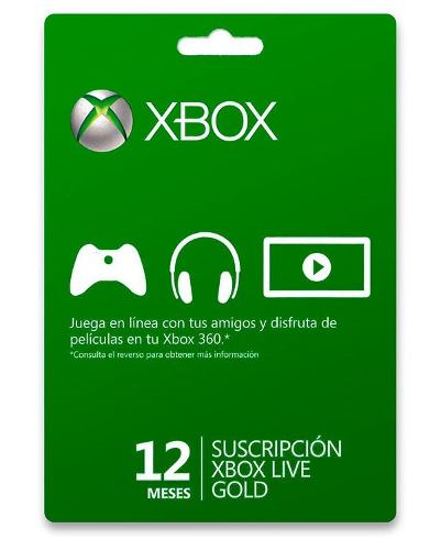 Membresia Xbox Live Gold 12 Meses Xbox One-360 (código)