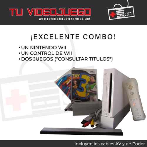 Nintendo Wii Excelente Combo! + 1 Control + 2 Juegos