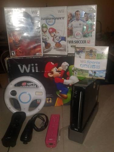 Vendo Consola Wii Incluye 4 Juegos Originales, Dos Controles