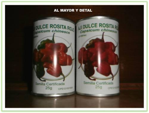 Ají Dulce Rosita Rojo 7500 Semillas De Lata De 25 Gramos