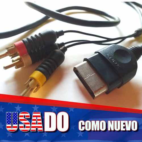 Cable Audio Y Video Av Rca Xbox Negro Clasico Como Nuevo