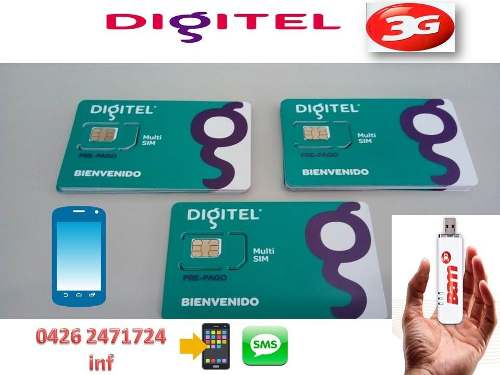 Chip Digitel Para Bam 3g Y Telefonos Plan Viejo 1.1gb