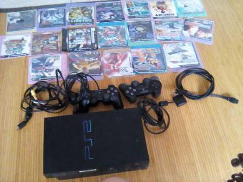 Playstation2 Dos Controles,18 Juegos, Una Memoria De 8mg