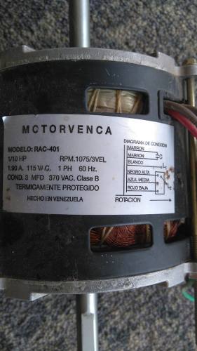 Motor Motorvenca 1/10 Hp 110v Doble Eje