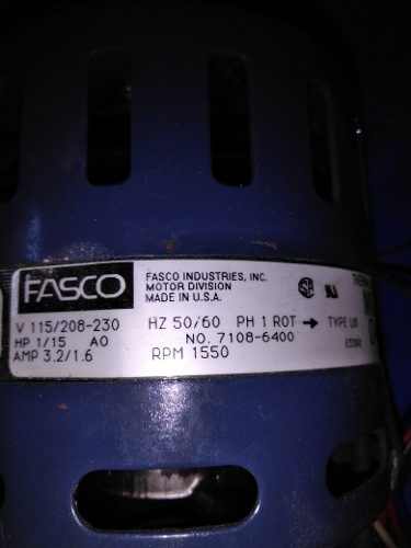 Motor Ventilador Fasco 1/15hp V115 V230 Rpm