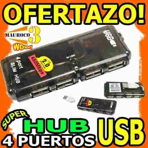 Hub Usb De 4 Puertos 2.0 Pc