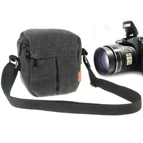 Portable Digital Camara Canva Bag With Strap Size 13.5cm