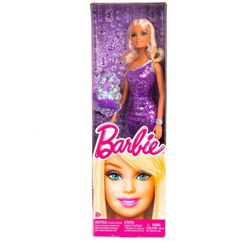 Barbie Glitz Bello Vestido Morado Brillante