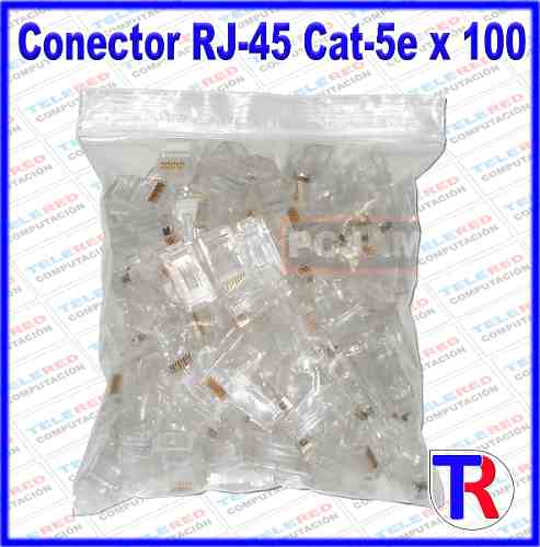 Conector Rj45 Cat5e Red Utp Paquete De 100 Unidades