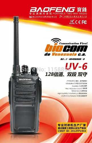 Radio Baofeng Uv6 Dual Band Vhf, Uhf 8watt Sin Pantalla