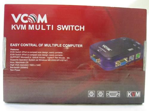 Vcom Kvm 2 Puertos Switch Ps2 Sin Cables 