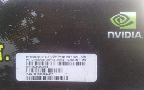 Remate! Tarjeta De Video Nvidia Geforce 9800gt 512mb 256bits
