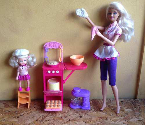 Barbie Y Chelsea Pastelera Original C/cocina Y Accesorios