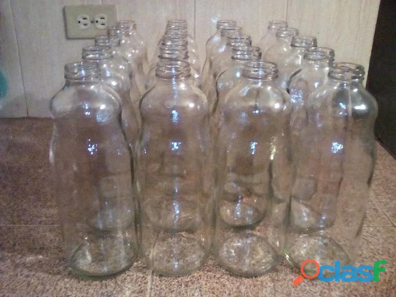 frascos de vidrio tipo yukery 1 litro reciclados sin tapas