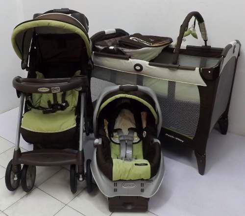 Corral Graco Con Cambiador, Coche Y Porta Bebe En Combo