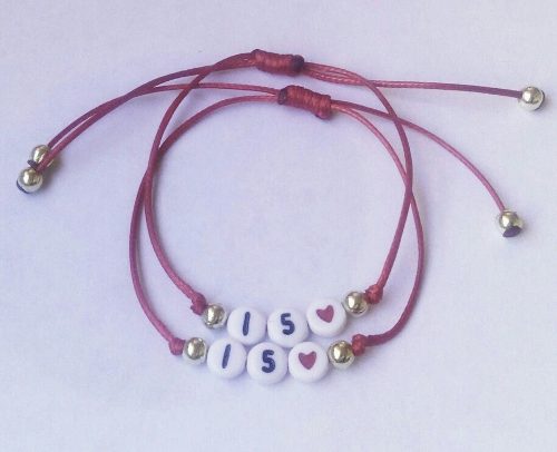 Pulseras Personalizadas Para Parejas -con Letras Y Corazones