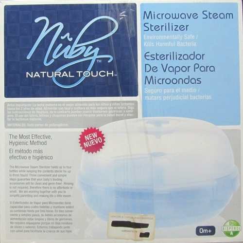 Esterilizador Microondas Nuby + Tetero 11oz Chupón Cepillo