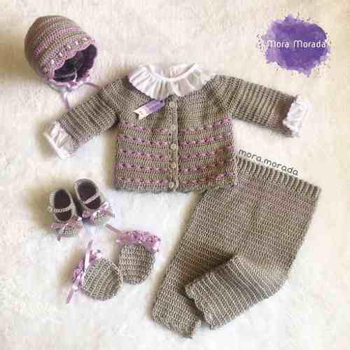 Ajuar Tejido A Crochet Para Niña | Conjunto | Ropa De Bebes
