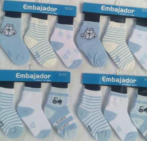 Tripack De Medias Embajador Para Bebe Talla 12-18