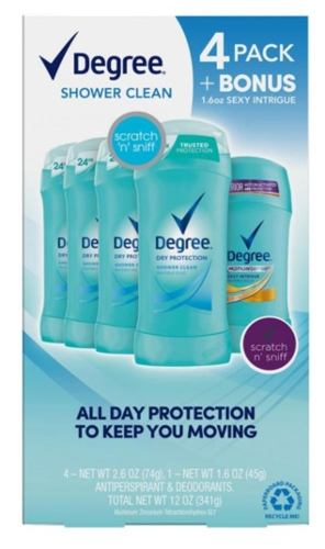 Degree Shower Clean Anti-trasnpirante (74g) 4$ (45g) 2.5$