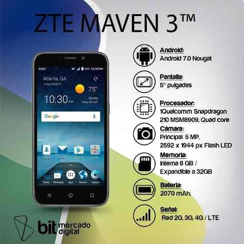 Telefono Celular Zte Maven 3 Android 7.0 8gb Al Mayor