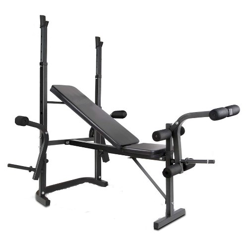 Banco De Pesas Cs Fitness Con Barra Cromada Y 60kg En Discos