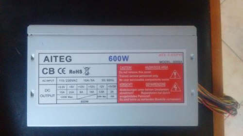 Fuente De Poder Aiteg 600w Nueva! Solo Por Esta Semana!