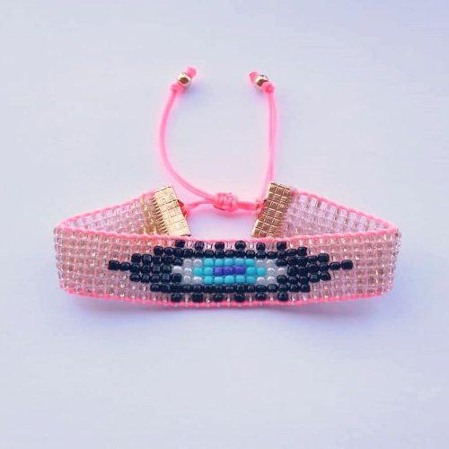 Pulsera Estilo Miyuki Mostacilla Ojo Turco Borlas