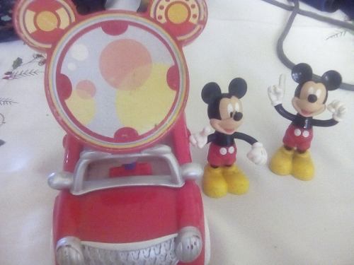 Carrito Mickey Con Tres Muñecos Originales