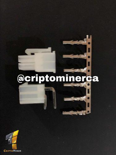 Conector Pci Molex Hembra Macho 6 Pin Antminer Fuente Poder
