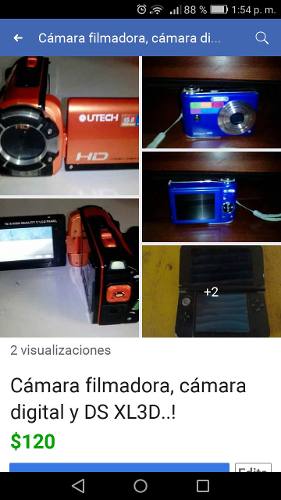 Ds Xl3d, Camara Filmadora Nueva Y Camara Fotografica. 140¥.